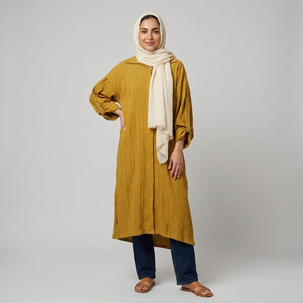 مانتو زنانه مدل پارلا آستین پاگون دار