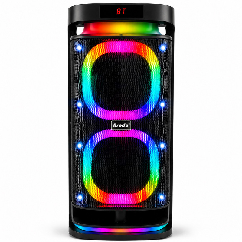 اسپیکر بلوتوثی قابل حمل برودو مدل KARAOKE BOX Dual 8inch 