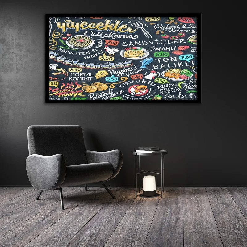 تابلو نوری بکلیت طرح منو رستوران مدل لایت باکس BACKLIT-B157