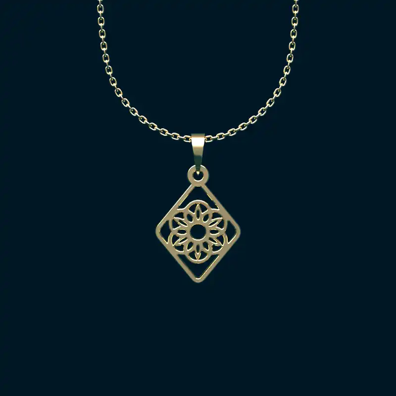گردنبند طلا 18 عیار زنانه مدوپد مدل لوزی کد CA10480
