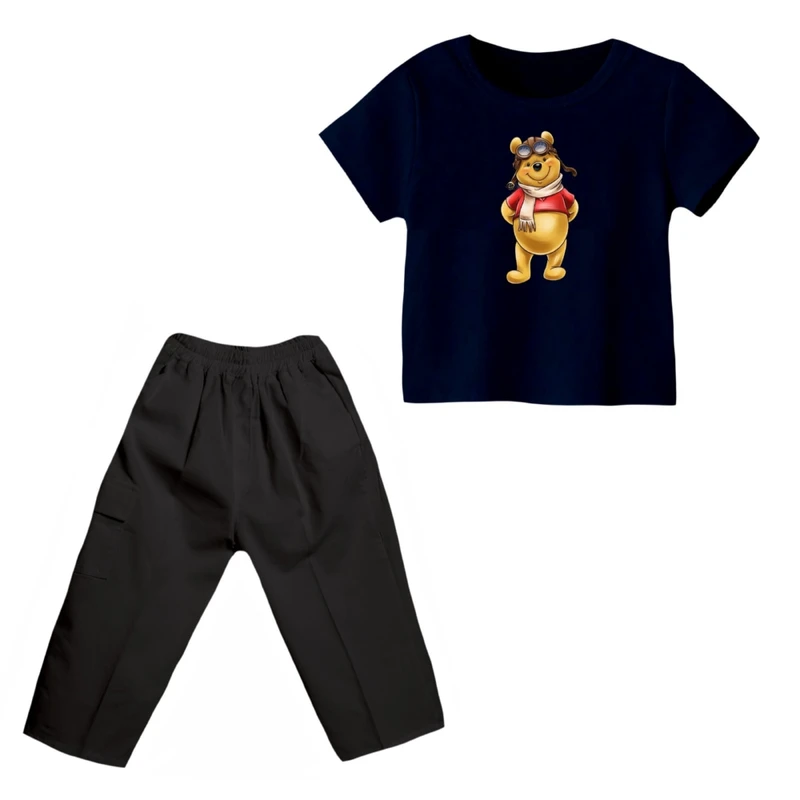 ست تی شرت و شلوارک پسرانه مدل پو کد 9