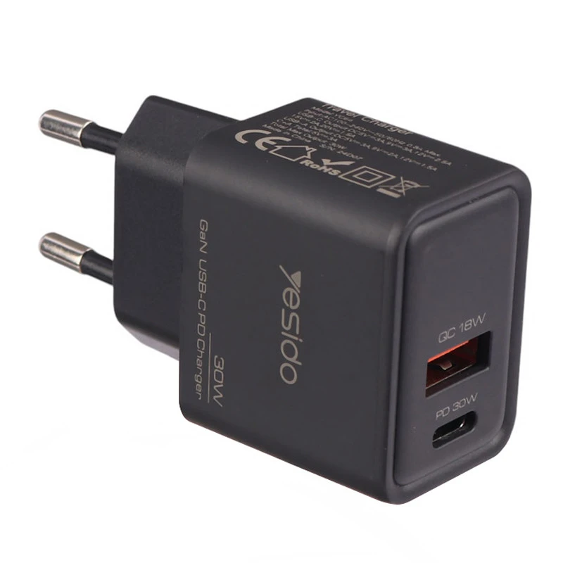 شارژر دیواری 30 وات 2 پورت یسیدو مدل YC64