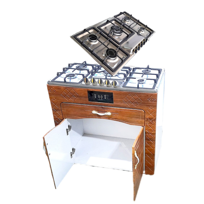 اجاق گاز 5 شعله هاکان مدل دو درب صفحه استیل اپکسی