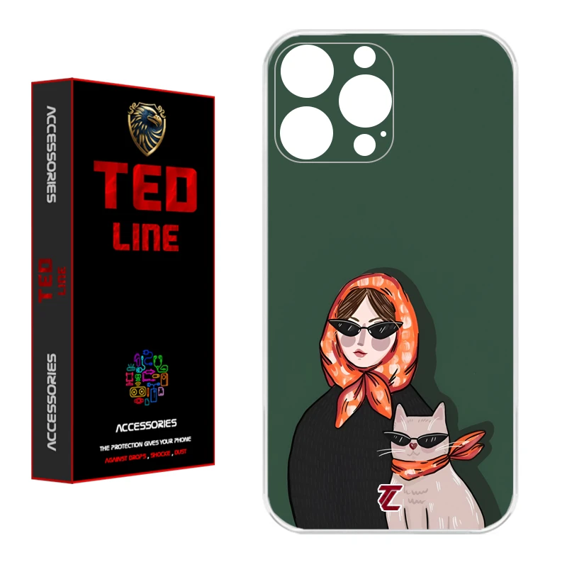 کاور تدلاین طرح دختر و گربه کد 1143 مناسب برای گوشی موبایل اپل Iphone 13 Pro