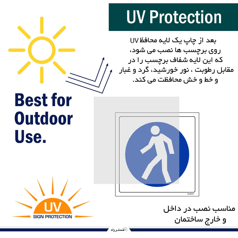 برچسب ایمنی مستر راد طرح از پیاده رو تردد نمائید مدل HSE-OSHA-289