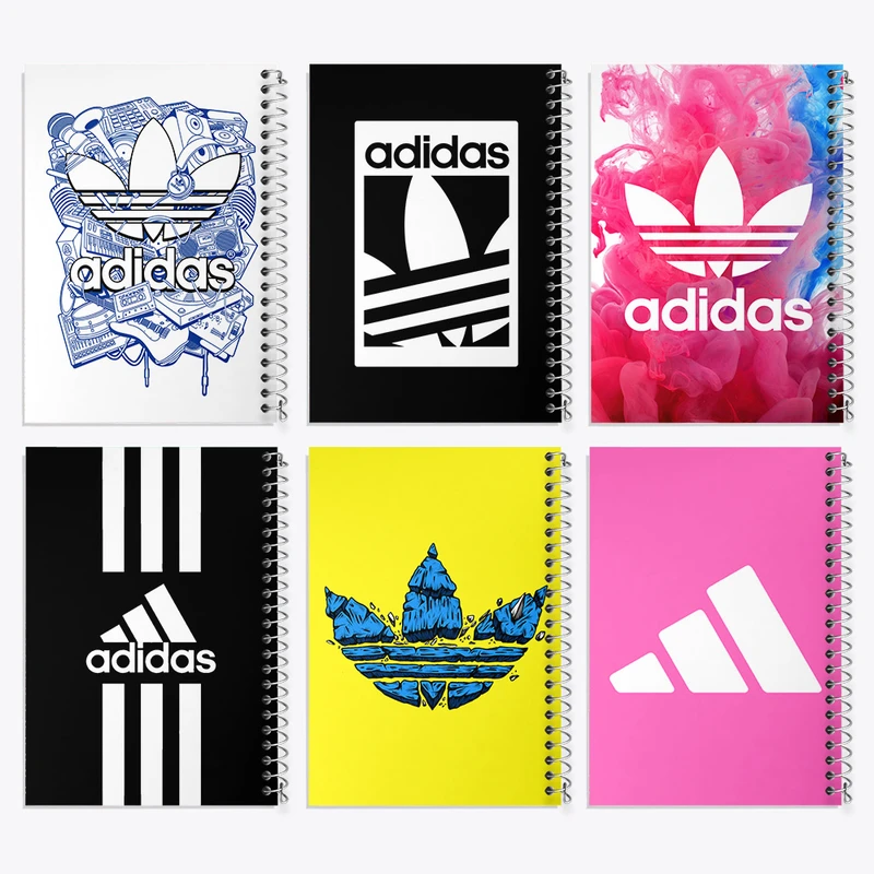 دفتر مشق 100 برگ خندالو طرح آدیداس (Adidas) کد 806 مجموعه 6 عددی