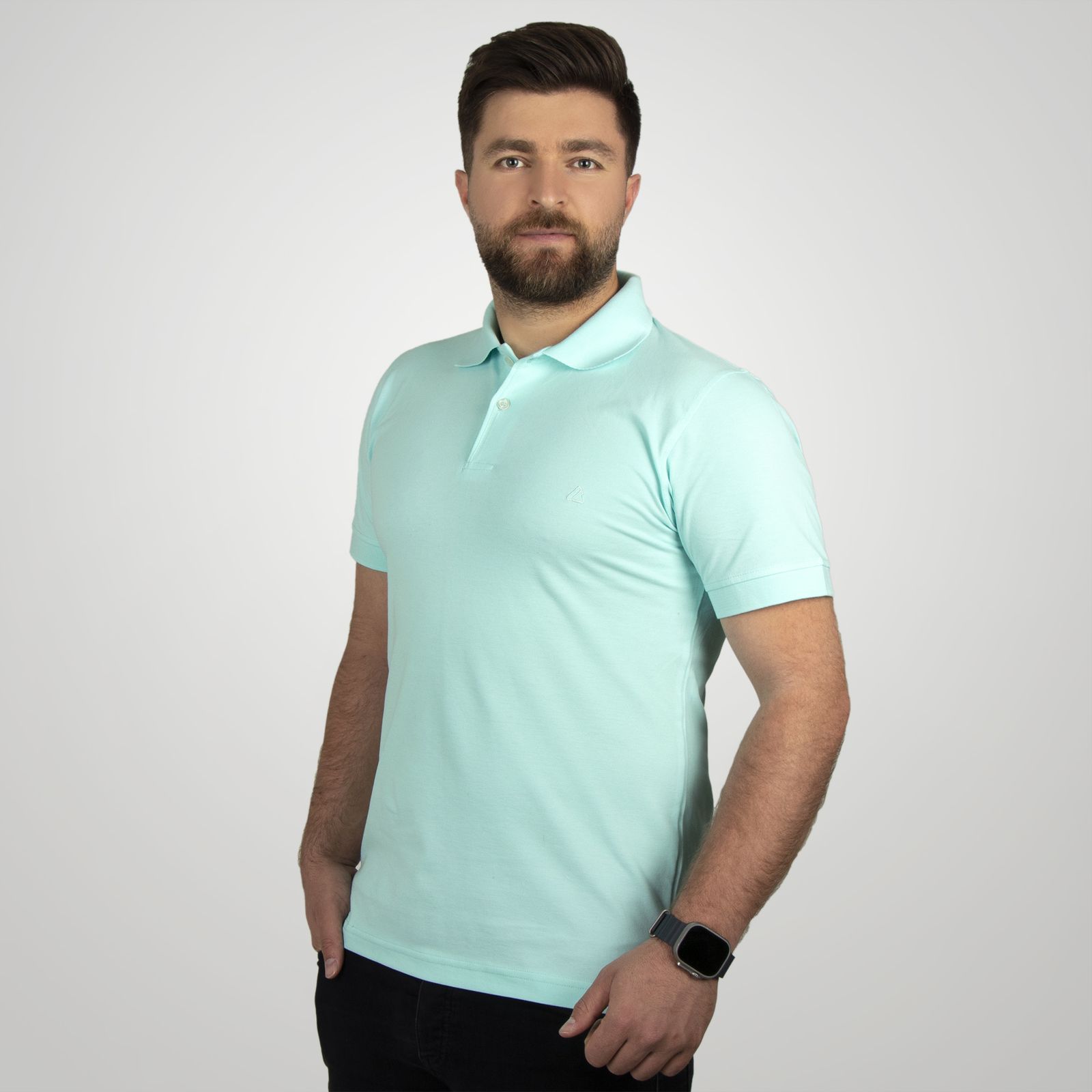 پولوشرت آستین کوتاه مردانه آریان نخ باف مدل 1842 sh -  - 1