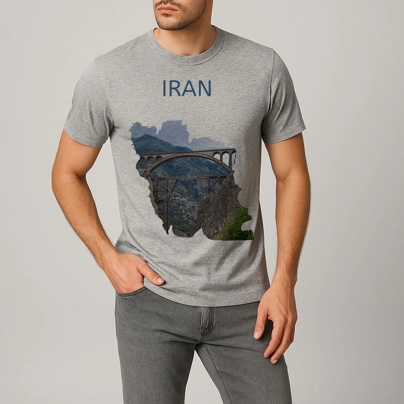 تی‌شرت آستین کوتاه مردانه مدل ایران کد V328