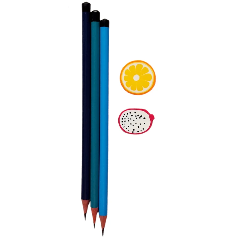 مداد مشکی مدل الوان کد DRAW110-061 به همراه پاک کن مجموعه 5 عددی