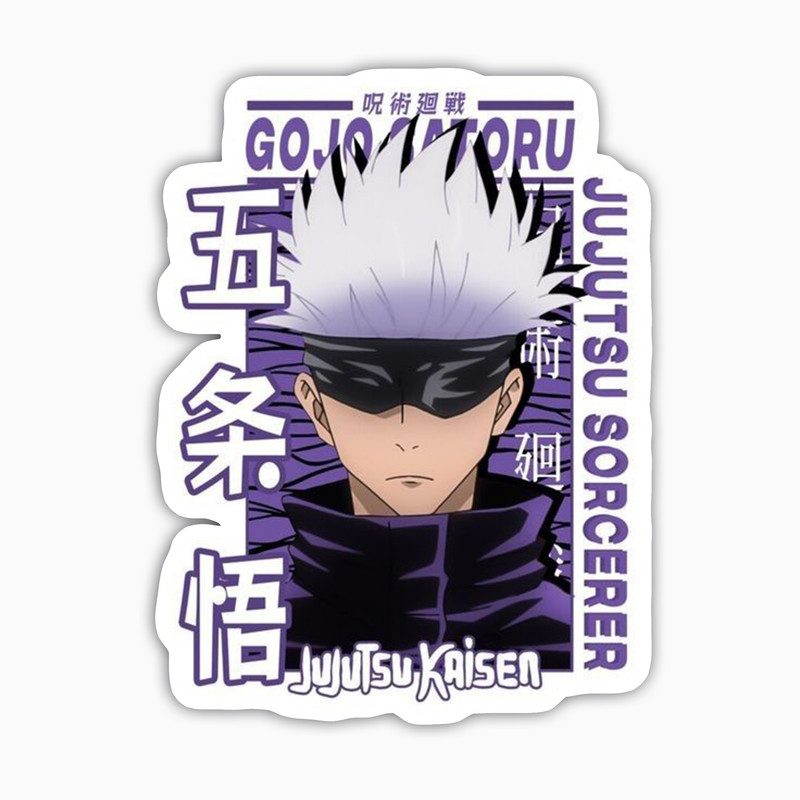 استیکر لپ تاپ و موبایل بووم طرح انیمه Jujutsu Kaisen مدل Gojo کد BM107