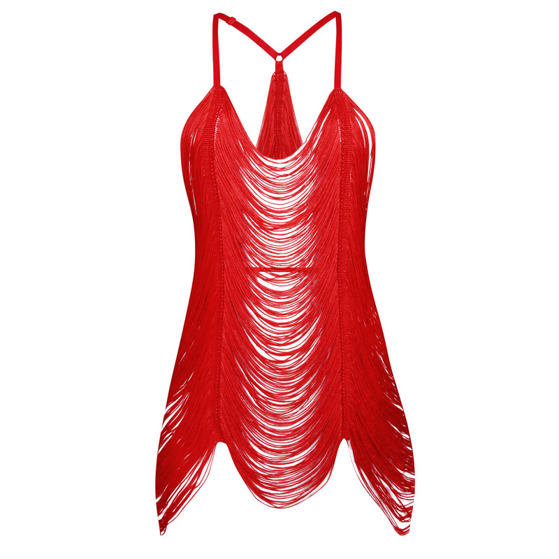 لباس خواب زنانه ماییلدا مدل ریش ریشی کد 4438-9726 رنگ قرمز