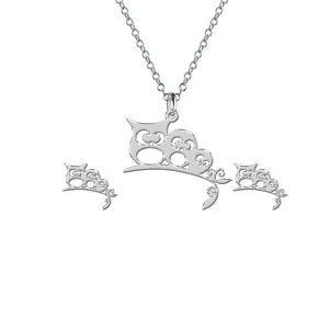 نیم ست نقره ترمه 1 طرح جغد کد L12