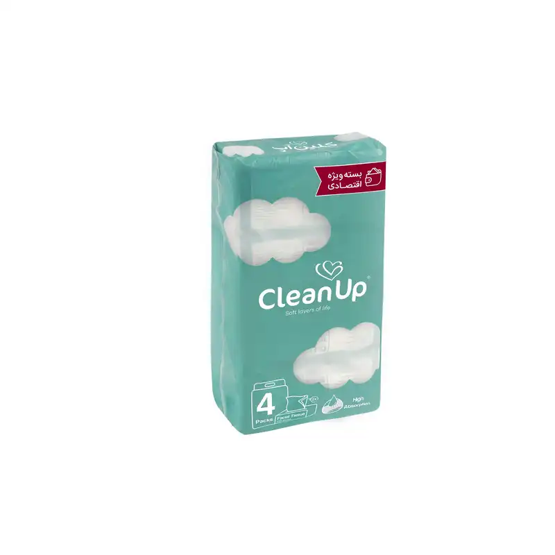دستمال کاغذی 250 برگ کلین آپ  مدل اقتصادی ابر بسته 4 عددی