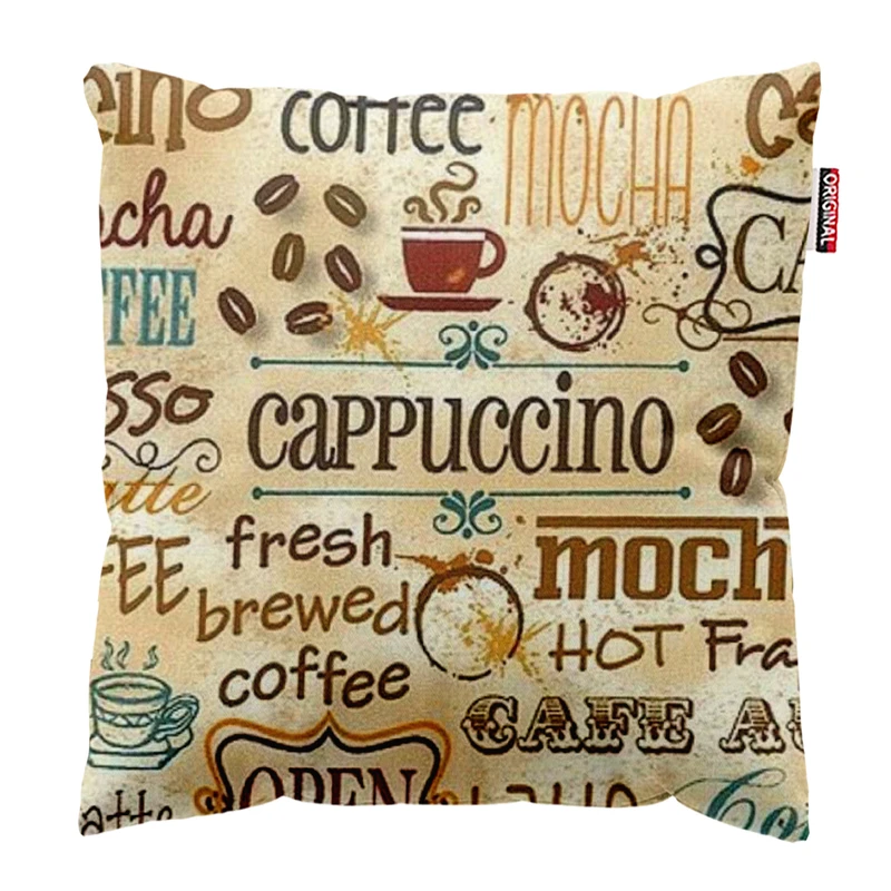  کوسن پاد آفرین طرح قهوه کافی کافه coffee کد 3996 سایز 30*30 سانتی متر