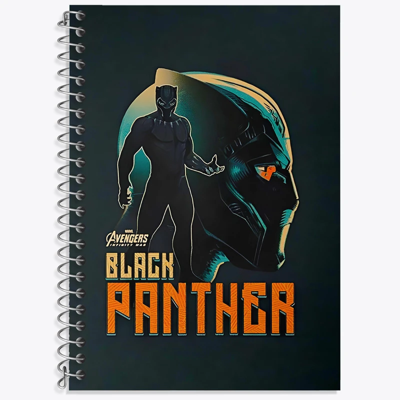دفتر زبان 50 برگ خندالو مدل دو خط طرح پلنگ سیاه مارول (Marvel) کد N5714