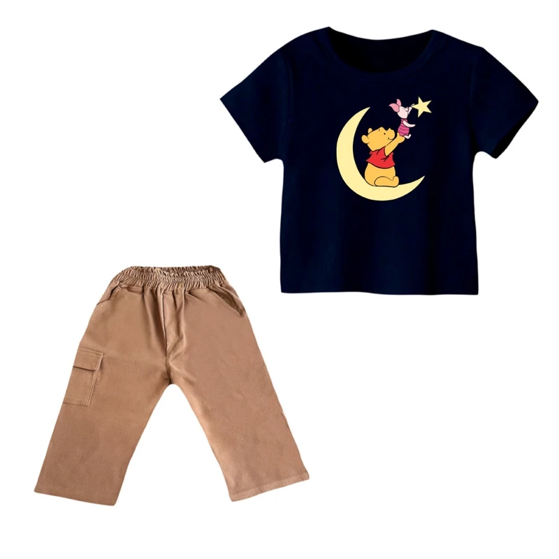 ست تی شرت و شلوارک پسرانه مدل پو کد 66