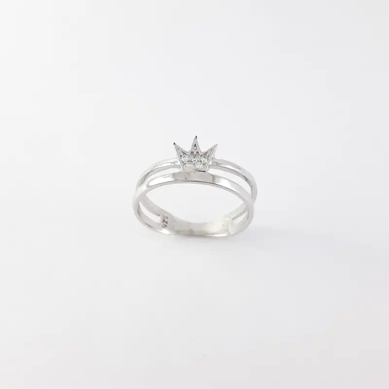 انگشتر نقره زنانه مدل تاجی