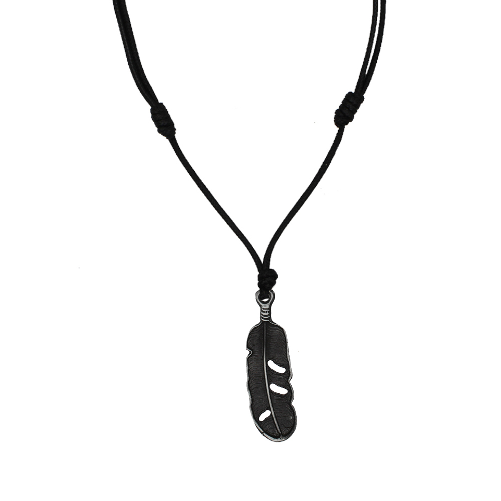 گردنبند مردانه رزالیا طرح پر مدل Vina-NM-L-47