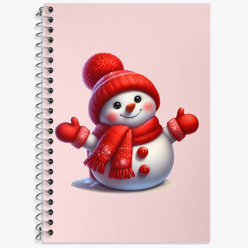 دفتر زبان 50 برگ خندالو مدل سه خط طرح آدم برفی کیوت کد F7986