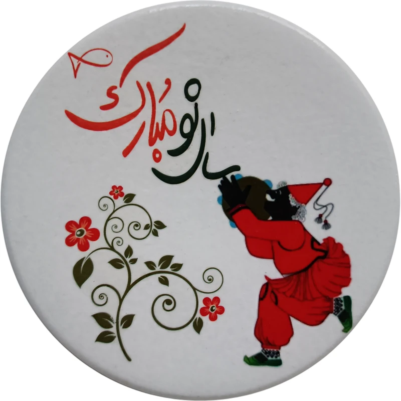 بشقاب دیوارکوب سفالی مدل نوروز کد 6
