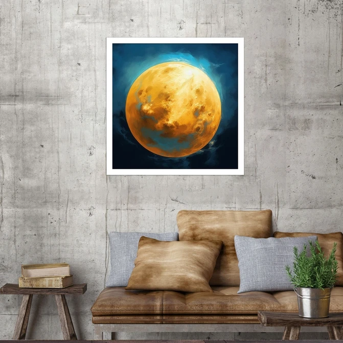 تابلو نوری بکلیت طرح کهکشان و کره ماه مدل W-MID-18637