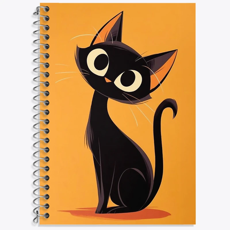 دفتر لغت 50 برگ خندالو طرح گربه سیاه بامزه کد N1870