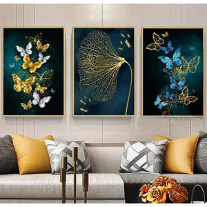 تابلو مدل  مینیمال  طرح قاصدک و پروانه مجموعه سه عددی