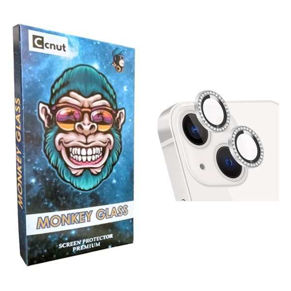 محافظ لنز دوربین کوکونات مدل mnk رینگی نگین دار مناسب برای گوشی موبایل اپل iPhone 14 / 14 Plus