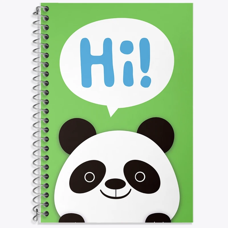 دفتر زبان 50 برگ خندالو مدل سه خط طرح پاندا بامزه کد F2003