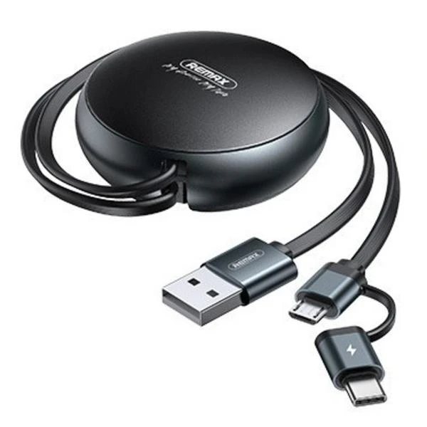 کابل تبدیل USB به USB-C/MicroUSB ریمکس مدل RC-182a طول 0.9 متر