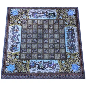 صفحه شطرنج خاتم کاری طرح چوگان کد 884112