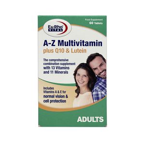 A-Z مولتی ویتامین پلاس کیوتن و لوتئین یوروویتال بسته 60 عددی
