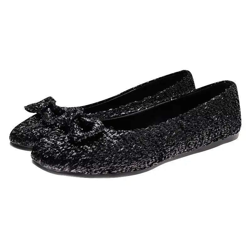 کفش روزمره زنانه مدل 159003234 روفرشی رنگ مشکی براق