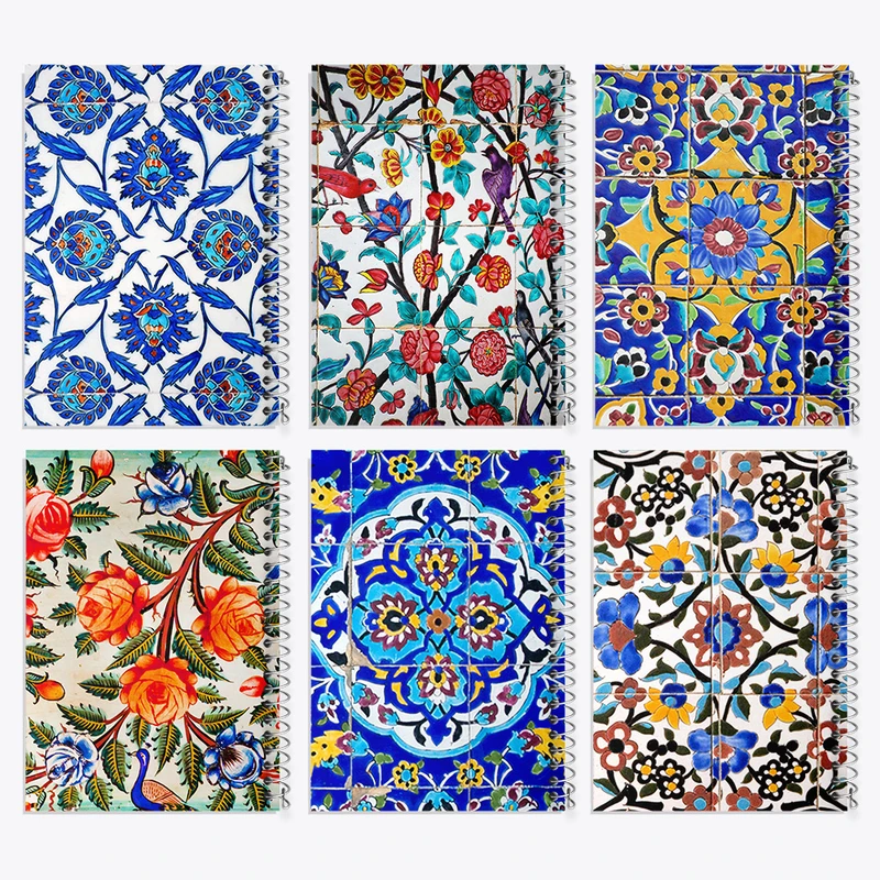 دفتر نقاشی 50 برگ خندالو طرح کاشی کد 237 مجموعه 6 عددی
