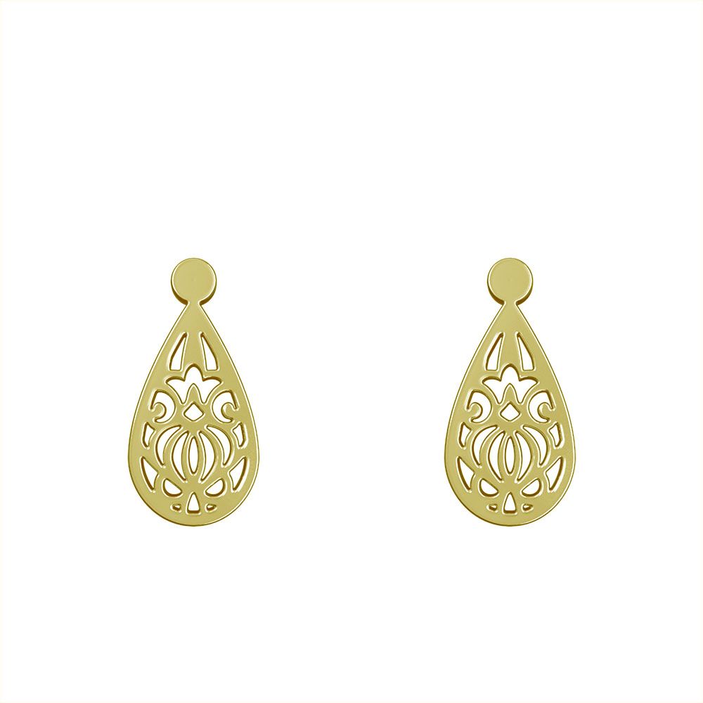گوشواره طلا 18 عیار زنانه مدوپد مدل اسلیمی کد GA1-15340 -  - 2