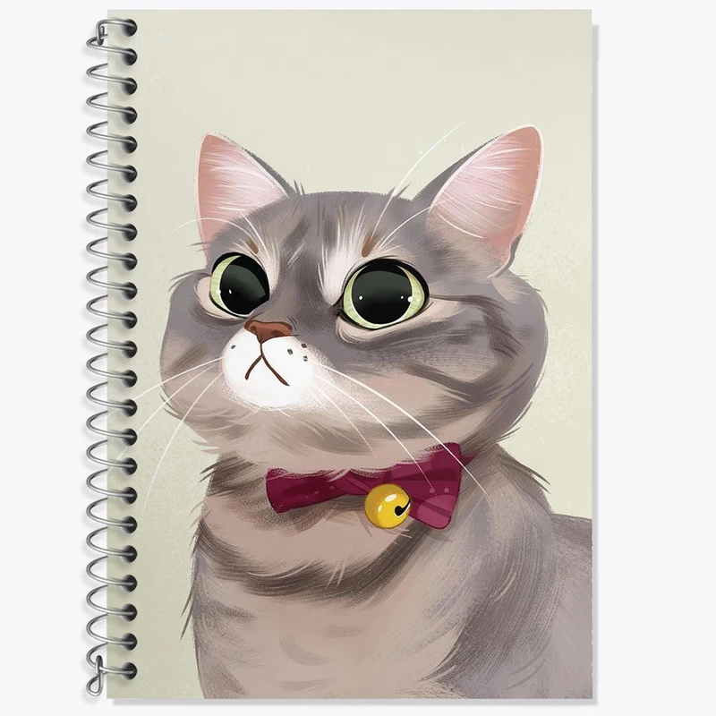 دفتر زبان 50 برگ خندالو مدل سه خط طرح گربه کد 28238