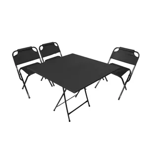 میز و صندلی سفری میزیمو مدل برزنتی پشتدار کد 8984 مجموعه 4 عددی