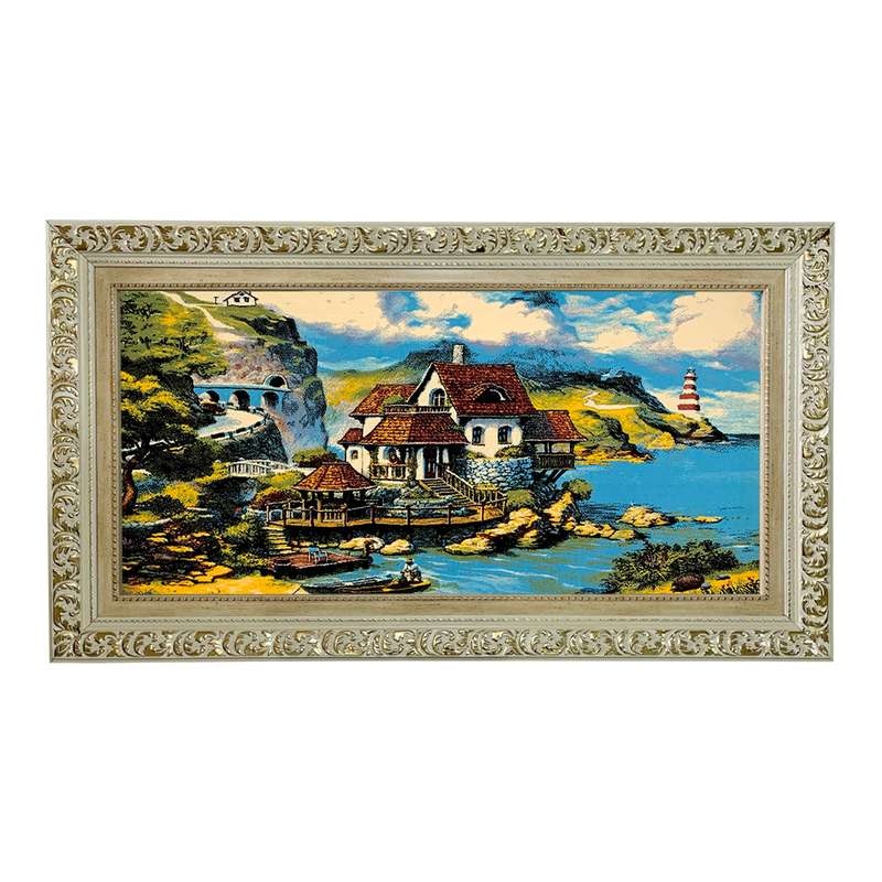 تابلو فرش ماشینی طرح دستبافت مدل عمارت کد 7654