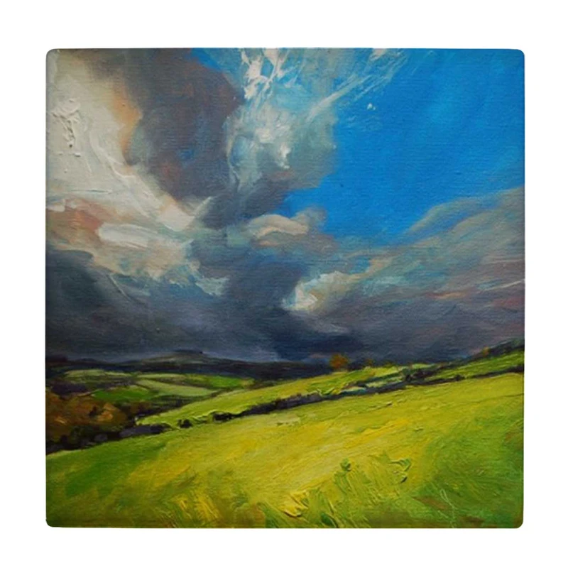  زیر لیوانی طرح نقاشی منظره دشت و ابرها کد    3414885_1009