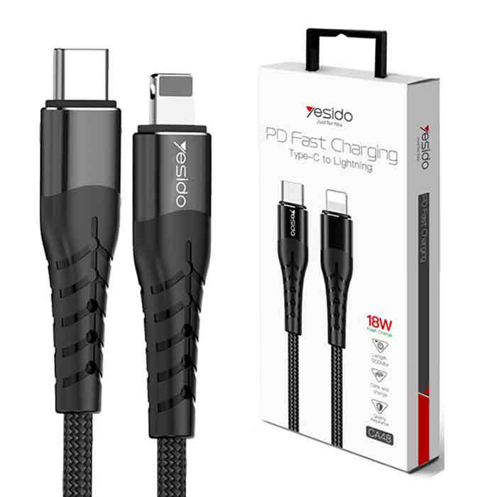 كابل تبدیل USB-C به لايتنينگ يسيدو مدل CA48 طول 1.2 متر