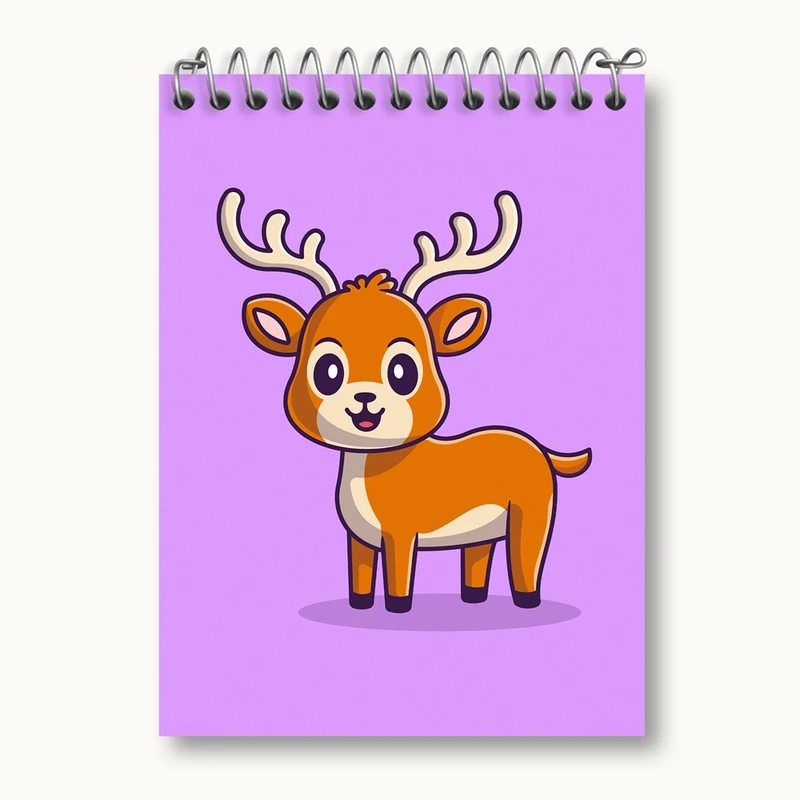 دفتر یادداشت 50 برگ خندالو مدل حیوانات بامزه گوزن کد 25404