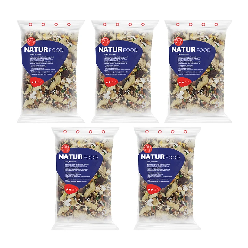 غذای طوطی ملنگو نیچر فود مدل 2 ستاره وزن 500 گرم بسته 5 عددی