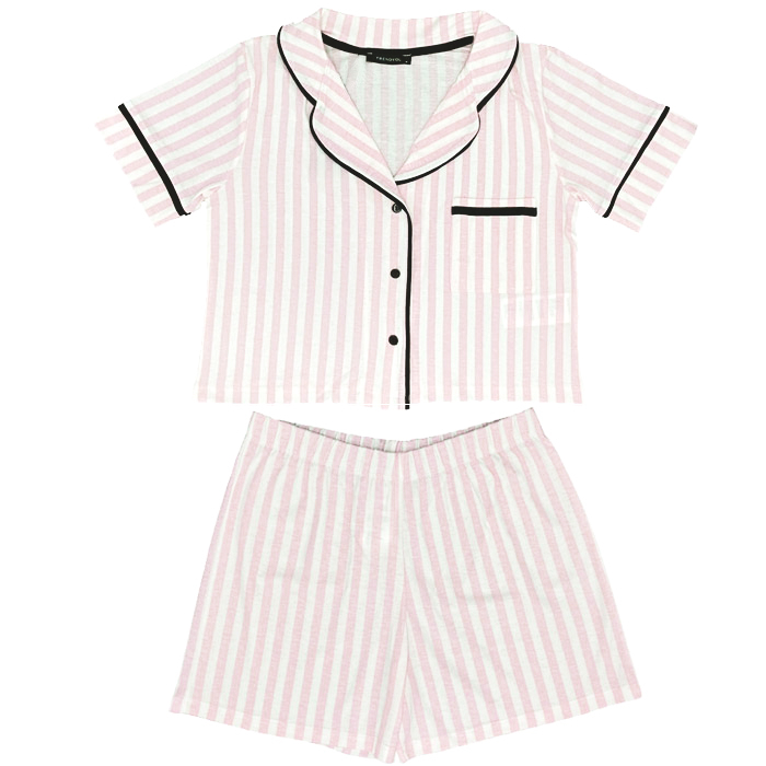 لباس خواب زنانه ترندیول مدل Striped Knitted Pajamas Set