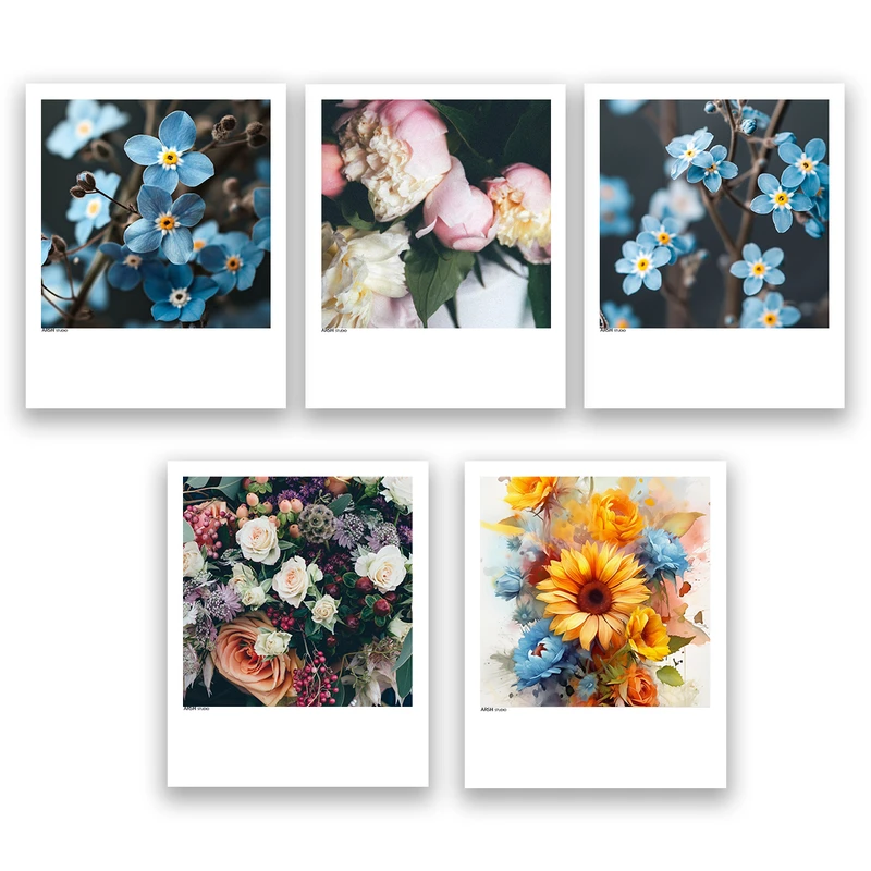 آویز تزیینی عرش مدل فانتزی طرح گل کد Asa1282 مجموعه پنج عددی