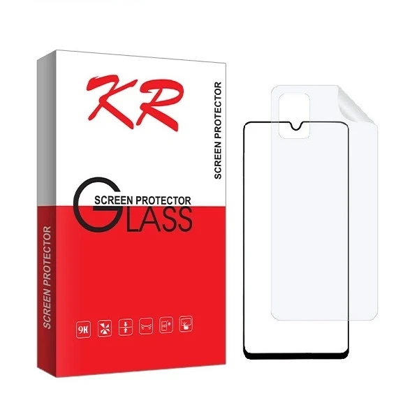 محافظ صفحه نمایش کی آر مدل FUL مناسب برای گوشی موبایل سامسونگ Galaxy A51 به همراه محافظ پشت گوشی