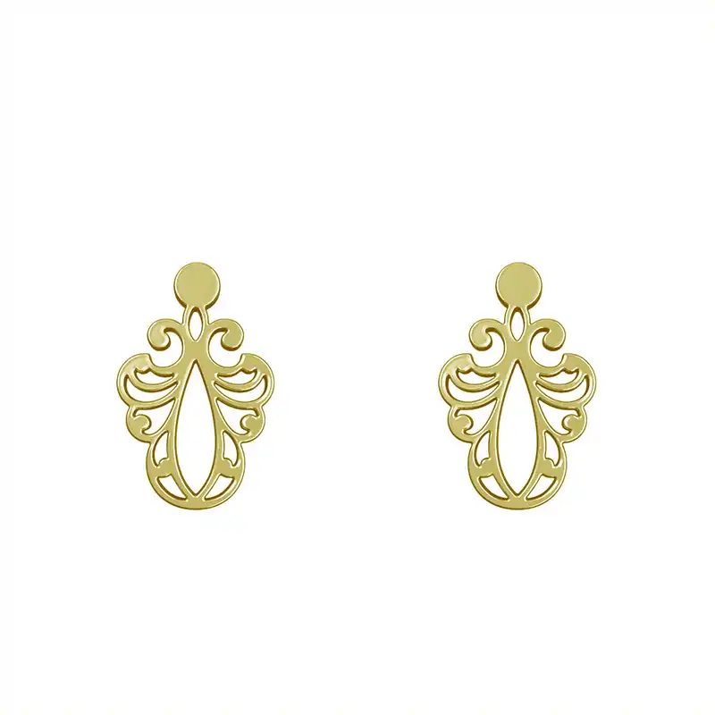 گوشواره طلا 18 عیار زنانه مدوپد مدل اسلیمی کد GA1-15258