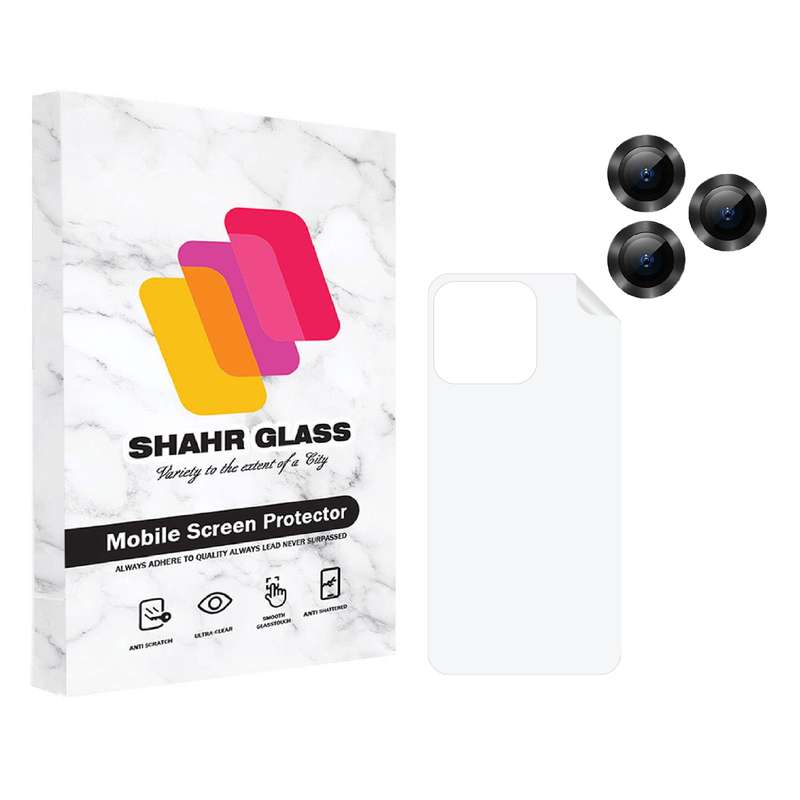محافظ لنز دوربین شهر گلس مدل 2RN مناسب برای گوشی موبایل اپل iPhone 12 Pro Max به همراه محافظ پشت گوشی