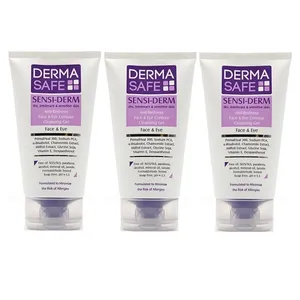 ژل شستشو صورت درماسیف مدل SENSIDERM حجم 150 میلی لیتر مجموعه 3 عددی