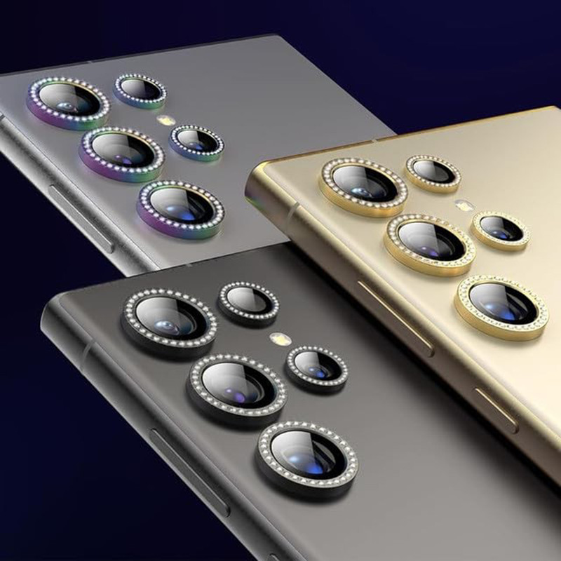 محافظ لنز دوربین شیشه ای راینو مدل Diamond Ring مناسب برای گوشی موبایل سامسونگ Galaxy S24 Ultra / Galaxy S23 Ultra