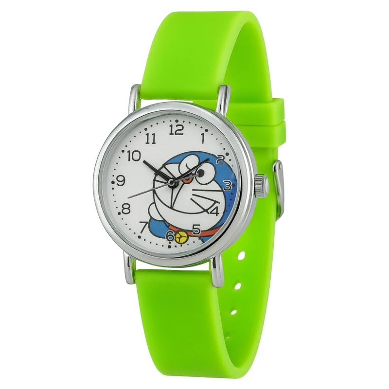 ساعت مچی عقربه‌ای کوارتز بچگانه مدل بند سیلیکونی ضد حساسیت طرح دورامون کد ۲